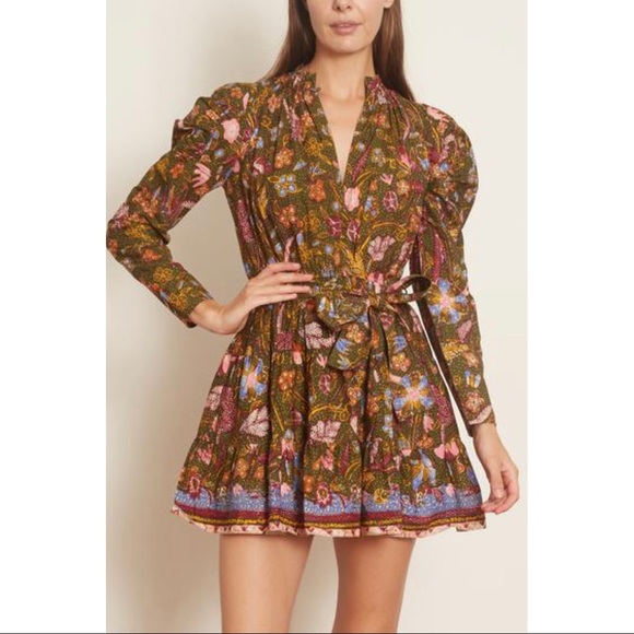 Ulla Johnson Naima Mini Dress In Pine 